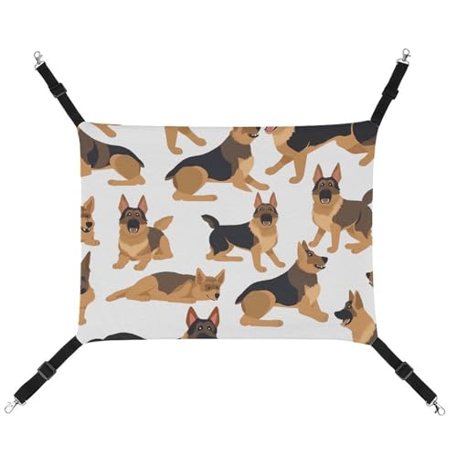DWTJKMS Deutscher Schäferhund Katzenhängematte, weiche Schlafhängematten, verstellbare Haustierhängematte für alle Jahreszeiten, für Katzen, Frettchen, Welpen, Kaninchen, Kleintiere (klassisch) von DWTJKMS