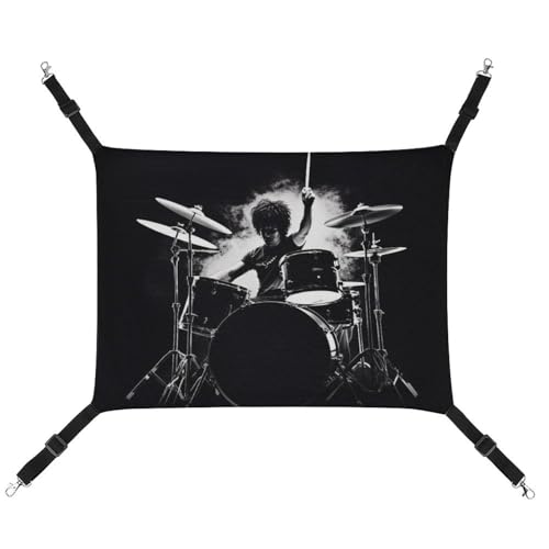 DWTJKMS Drummer Cat Hammock Soft Sleeping Hammocks Adjustable Pet Hammock All Season Use for Cats, Frettchen, Puppy, Rabbits, Small Animals (Classic) von DWTJKMS