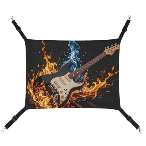 DWTJKMS Elektrische Gitarre Musik Katze Hängematte Weiche Schlafhängematten Verstellbare Haustier Hängematte Ganzjahresgebrauch für Katzen, Frettchen, Welpen, Kaninchen, Kleintiere (klassisch) von DWTJKMS