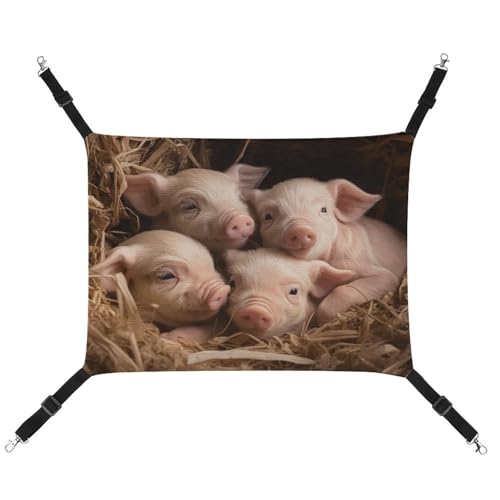 DWTJKMS Four Little Pigs Katzenhängematte, weiche Schlafhängematten, verstellbare Haustierhängematte für alle Jahreszeiten, für Katzen, Frettchen, Welpen, Kaninchen, Kleintiere (klassisch) von DWTJKMS