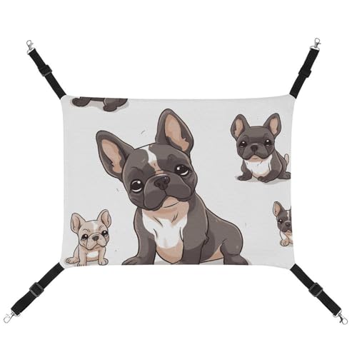 DWTJKMS Französische Bulldogge Katzenhängematte, weiche Schlafhängematten, verstellbare Haustierhängematte für alle Jahreszeiten, für Katzen, Frettchen, Welpen, Kaninchen, Kleintiere (klassisch) DWTJKMS Französische Bulldogge Katzenhängematte, weiche Schlafhängematten, verstellbare Haustierhängematte für alle Jahreszeiten, für Katzen, Frettchen, Welpen, Kaninchen, Kleintiere (klassisch) von DWTJKMS