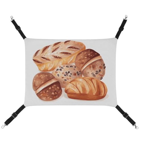 DWTJKMS Gemalte Brot-Hängematte für Katzen, weich, schlafend, verstellbar, für alle Jahreszeiten, für Katzen, Frettchen, Welpen, Kaninchen, Kleintiere (klassisch) von DWTJKMS