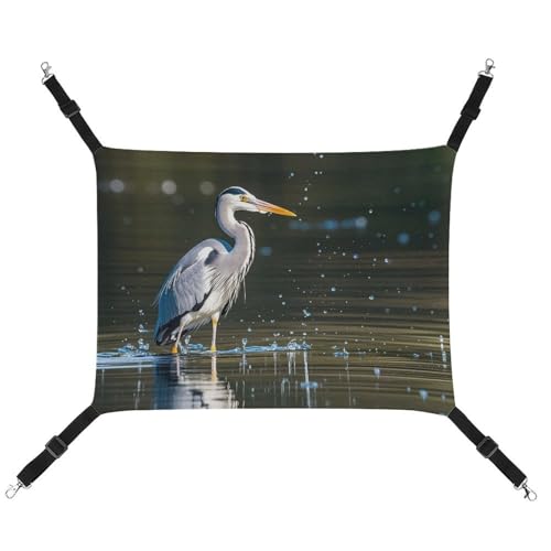 DWTJKMS Graureiher-Hängematte im Wasser, weiche Schlaf-Hängematten, verstellbare Haustier-Hängematte, für alle Jahreszeiten, für Katzen, Frettchen, Welpen, Kaninchen, Kleintiere (klassisch) von DWTJKMS