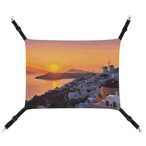 DWTJKMS Griechenland Island Sonnenuntergang Landschaft Katzenhängematte Weiche Schlafhängematten, verstellbare Haustierhängematte, Ganzjahresgebrauch für Katzen, Frettchen, Welpen, Kaninchen DWTJKMS Griechenland Island Sonnenuntergang Landschaft Katzenhängematte Weiche Schlafhängematten, verstellbare Haustierhängematte, Ganzjahresgebrauch für Katzen, Frettchen, Welpen, Kaninchen von DWTJKMS