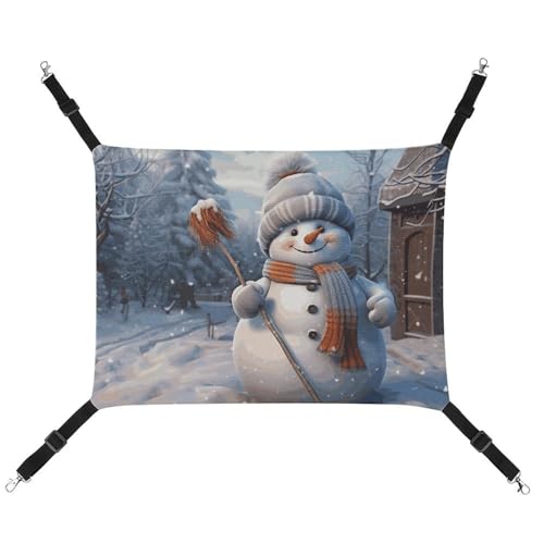 DWTJKMS Harte Schneemann-Katzen-Hängematte, weiche Schlaf-Hängematten, verstellbare Haustier-Hängematte, ganzjähriger Gebrauch für Katzen, Frettchen, Welpen, Kaninchen, Kleintiere (klassisch) von DWTJKMS