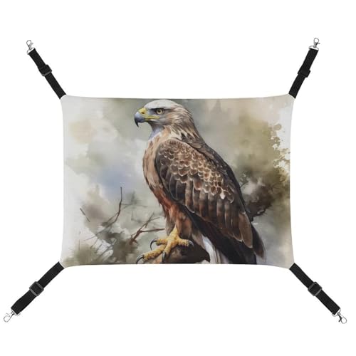 DWTJKMS Hawk sitzend im Baum Katzenhängematte weiche Schlafhängematten, verstellbare Haustierhängematte für alle Jahreszeiten, für Katzen, Frettchen, Welpen, Kaninchen, Kleintiere (klassisch) von DWTJKMS