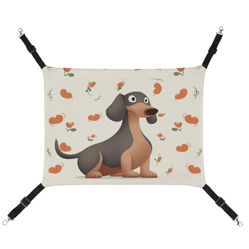 DWTJKMS I Love My Dog Dackel Katzenhängematte, weiche Schlafhängematten, verstellbare Haustierhängematte für alle Jahreszeiten, für Katzen, Frettchen, Welpen, Kaninchen, Kleintiere (klassisch) von DWTJKMS