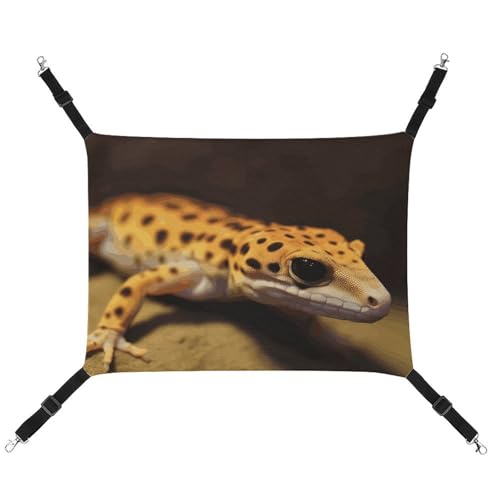 DWTJKMS Leopard Little Gecko Katzenhängematte, weiche Schlafhängematten, verstellbare Haustierhängematte für alle Jahreszeiten, für Katzen, Frettchen, Welpen, Kaninchen, Kleintiere (klassisch) von DWTJKMS