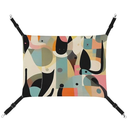 DWTJKMS Mid-Century Moderne Kunst-Katzen-Hängematte, weiche Schlaf-Hängematten, verstellbare Haustier-Hängematte, ganzjähriger Gebrauch für Katzen, Frettchen, Welpen, Kaninchen, Kleintiere (klassisch) DWTJKMS Mid-Century Moderne Kunst-Katzen-Hängematte, weiche Schlaf-Hängematten, verstellbare Haustier-Hängematte, ganzjähriger Gebrauch für Katzen, Frettchen, Welpen, Kaninchen, Kleintiere (klassisch) von DWTJKMS
