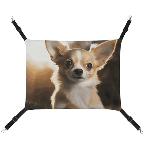 DWTJKMS Niedliche Chihuahua-Katzen-Hängematte, weiche Schlaf-Hängematten, verstellbare Haustierhängematte für alle Jahreszeiten, für Katzen, Frettchen, Welpen, Kaninchen, Kleintiere (klassisch) von DWTJKMS