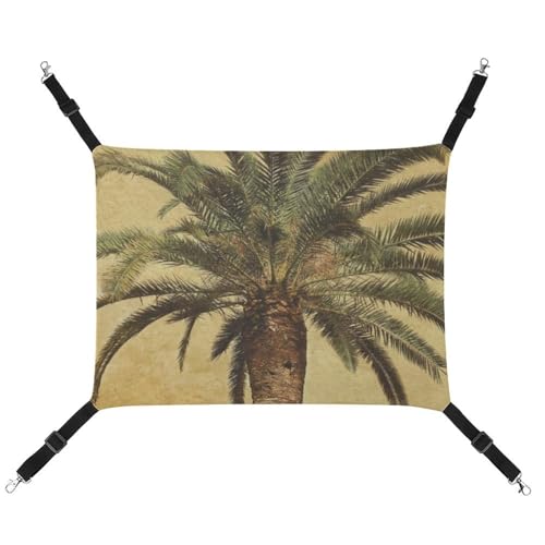 DWTJKMS Palme Tropische Katzenhängematte, weiche Schlafhängematten, verstellbare Haustierhängematte für alle Jahreszeiten, für Katzen, Frettchen, Welpen, Kaninchen, Kleintiere (klassisch) von DWTJKMS