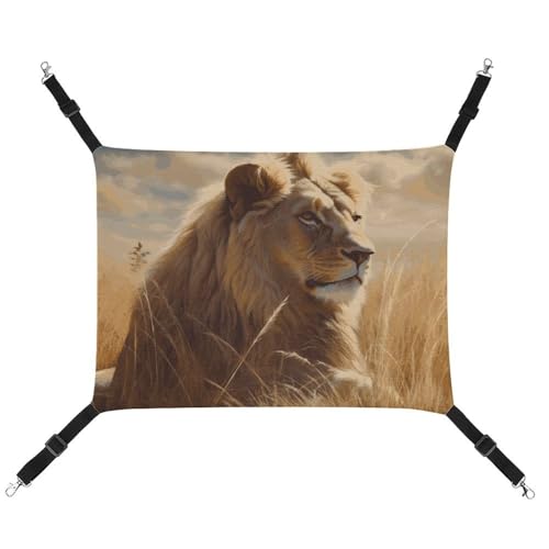 DWTJKMS Prairie Löwe Katzenhängematte, weiche Schlafhängematten, verstellbare Haustierhängematte für alle Jahreszeiten, für Katzen, Frettchen, Welpen, Kaninchen, Kleintiere (klassisch) von DWTJKMS