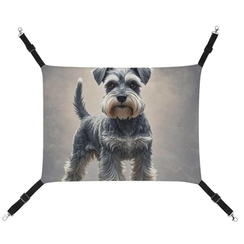 DWTJKMS Schnauzer Katzenhängematte, weiche Schlafhängematten, verstellbare Haustierhängematte für alle Jahreszeiten, für Katzen, Frettchen, Welpen, Kaninchen, Kleintiere (klassisch) von DWTJKMS