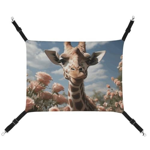 DWTJKMS Schöne Giraffen-Katzen-Hängematte, weiche Schlaf-Hängematten, verstellbare Haustier-Hängematte, ganzjähriger Gebrauch für Katzen, Frettchen, Welpen, Kaninchen, Kleintiere (klassisch) von DWTJKMS