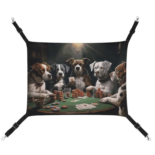 DWTJKMS Spiel-Pokerhängematte für Hunde und Katzen, weich, verstellbar, für alle Jahreszeiten, für Katzen, Frettchen, Welpen, Kaninchen, Kleintiere (klassisch) von DWTJKMS
