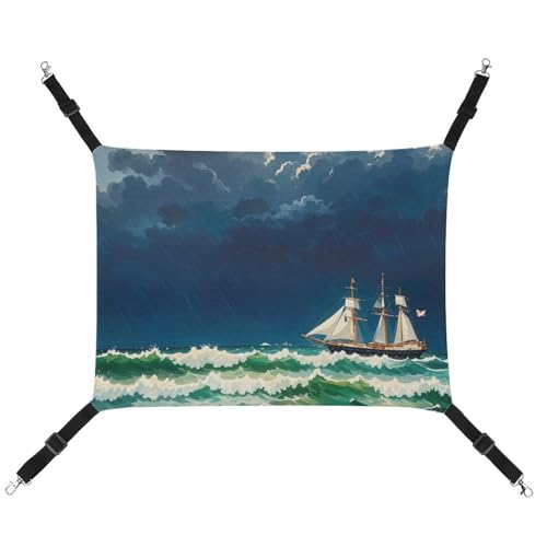 DWTJKMS Stormy Waves Vintage Segelboot Katzenhängematte Weiche Schlafhängematten Verstellbare Haustierhängematte Ganzjahresgebrauch für Katzen, Frettchen, Welpen, Kaninchen, Kleintiere (klassisch) DWTJKMS Stormy Waves Vintage Segelboot Katzenhängematte Weiche Schlafhängematten Verstellbare Haustierhängematte Ganzjahresgebrauch für Katzen, Frettchen, Welpen, Kaninchen, Kleintiere (klassisch) von DWTJKMS