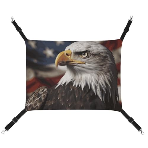 DWTJKMS Weißkopfseeadler, US-Flagge, Bilder, Katzenhängematte, weiche Schlafhängematten, verstellbare Haustier-Hängematte, ganzjähriger Gebrauch für Katzen, Frettchen, Welpen, Kaninchen, Kleintiere DWTJKMS Weißkopfseeadler, US-Flagge, Bilder, Katzenhängematte, weiche Schlafhängematten, verstellbare Haustier-Hängematte, ganzjähriger Gebrauch für Katzen, Frettchen, Welpen, Kaninchen, Kleintiere von DWTJKMS