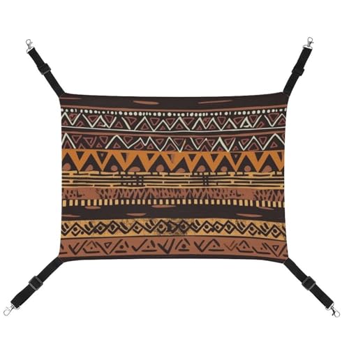 DWVSFJM Afrikanische Schlammtuch-Stammes-Katzen-Hängematte, Haustierkäfig-Hängematte, weiches Haustier-Hängebett mit verstellbaren Gurten und Metallhaken-Muster, warme hängende Haustiermatten für DWVSFJM Afrikanische Schlammtuch-Stammes-Katzen-Hängematte, Haustierkäfig-Hängematte, weiches Haustier-Hängebett mit verstellbaren Gurten und Metallhaken-Muster, warme hängende Haustiermatten für von DWVSFJM