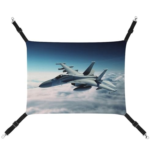 DWVSFJM Aircraft Fighter Jets Katzenhängematte, Haustierkäfig-Hängematte, weiches Haustier-Hängebett mit verstellbaren Gurten und Metallhaken-Muster, warme hängende Haustiermatten für Katzen, kleine DWVSFJM Aircraft Fighter Jets Katzenhängematte, Haustierkäfig-Hängematte, weiches Haustier-Hängebett mit verstellbaren Gurten und Metallhaken-Muster, warme hängende Haustiermatten für Katzen, kleine von DWVSFJM