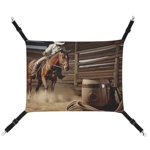 DWVSFJM American West Rodeo Katzenhängematte, Haustierkäfig-Hängematte, weiches Haustier-Hängebett mit verstellbaren Gurten und Metallhaken-Muster, warme hängende Haustiermatten für Katzen, kleine DWVSFJM American West Rodeo Katzenhängematte, Haustierkäfig-Hängematte, weiches Haustier-Hängebett mit verstellbaren Gurten und Metallhaken-Muster, warme hängende Haustiermatten für Katzen, kleine von DWVSFJM