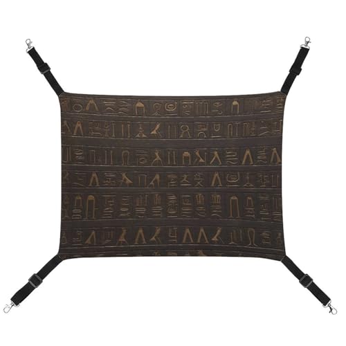 DWVSFJM Antike ägyptische Hieroglyphe Katzenhängematte Haustierkäfig-Hängematte weiches Haustier-Hängebett mit verstellbaren Riemen und Metallhaken-Muster, warme hängende Haustiermatten für Katzen, DWVSFJM Antike ägyptische Hieroglyphe Katzenhängematte Haustierkäfig-Hängematte weiches Haustier-Hängebett mit verstellbaren Riemen und Metallhaken-Muster, warme hängende Haustiermatten für Katzen, von DWVSFJM