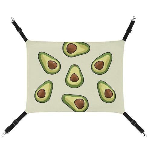 DWVSFJM Avocado Katzenhängematte, Haustierkäfig-Hängematte, weiches Haustier-Hängebett mit verstellbaren Gurten und Metallhaken-Muster, warme hängende Haustiermatten für Katzen, kleine Hunde, von DWVSFJM