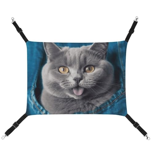 DWVSFJM Blaue Katzenhängematte, verstellbar, ruhend, schläfrige Katze, Fensterpolster, Haustier-Hängematte, weiches Bett für Katzen, Kaninchen oder andere Tiere DWVSFJM Blaue Katzenhängematte, verstellbar, ruhend, schläfrige Katze, Fensterpolster, Haustier-Hängematte, weiches Bett für Katzen, Kaninchen oder andere Tiere von DWVSFJM