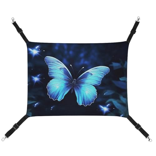DWVSFJM Blaue Schmetterlingskatzen-Hängematte, verstellbar, ruhend, schläfrige Katze, Fensterpolster, Haustier-Hängematte, weiches Bett für Katzen, Kaninchen oder andere Kleintiere DWVSFJM Blaue Schmetterlingskatzen-Hängematte, verstellbar, ruhend, schläfrige Katze, Fensterpolster, Haustier-Hängematte, weiches Bett für Katzen, Kaninchen oder andere Kleintiere von DWVSFJM