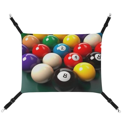 DWVSFJM Color Billard-Katzen-Hängematte, Haustierkäfig-Hängematte, weiches Haustier-Hängebett mit verstellbaren Gurten und Metallhaken-Muster, warme hängende Haustiermatten für Katzen, kleine Hunde, von DWVSFJM