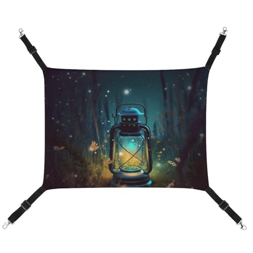 DWVSFJM Fireflies and Lantern Katzenhängematte, Haustierkäfig-Hängematte, weiches Haustier-Hängebett mit verstellbaren Gurten und Metallhaken-Muster, warme hängende Haustiermatten für Katzen, kleine DWVSFJM Fireflies and Lantern Katzenhängematte, Haustierkäfig-Hängematte, weiches Haustier-Hängebett mit verstellbaren Gurten und Metallhaken-Muster, warme hängende Haustiermatten für Katzen, kleine von DWVSFJM