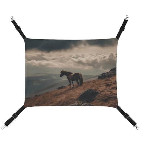 DWVSFJM Hängematte, Motiv: Pferde, die auf der Bergkatze grasen, verstellbar, ruhend, schläfrige Katze, Fensterpolster, Haustier-Hängematte, weiches Bett für Katzen, Kaninchen oder andere Kleintiere DWVSFJM Hängematte, Motiv: Pferde, die auf der Bergkatze grasen, verstellbar, ruhend, schläfrige Katze, Fensterpolster, Haustier-Hängematte, weiches Bett für Katzen, Kaninchen oder andere Kleintiere von DWVSFJM