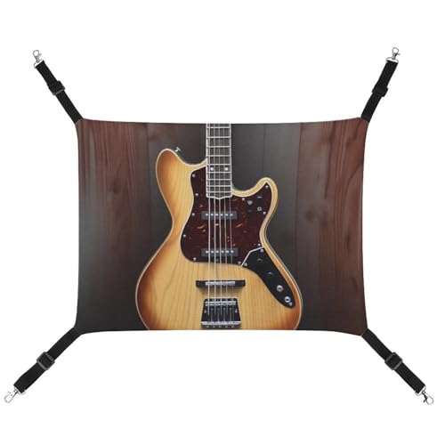 DWVSFJM Hängematte für Gitarren, Musikinstrument, Katze, Haustierkäfig-Hängematte, weiches Haustier-Hängebett mit verstellbaren Gurten und Metallhaken, warme hängende Haustiermatten für Katzen, kleine von DWVSFJM