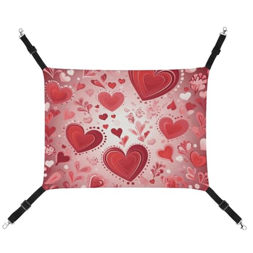 DWVSFJM Hängematte mit Valentinsmuster, verstellbare Hängematte, schlafende Katze, Fensterpolster, Haustier-Hängematte, weiches Bett für Katzen, Kaninchen oder andere Kleintiere DWVSFJM Hängematte mit Valentinsmuster, verstellbare Hängematte, schlafende Katze, Fensterpolster, Haustier-Hängematte, weiches Bett für Katzen, Kaninchen oder andere Kleintiere von DWVSFJM