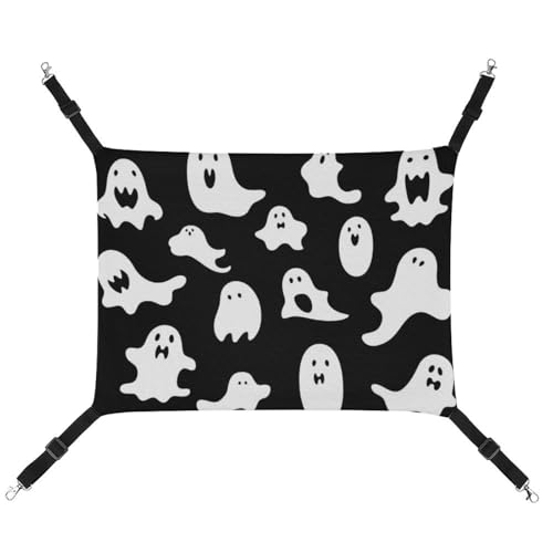DWVSFJM Halloween-Gothic-Katzen-Hängematte, Haustierkäfig-Hängematte, weiches Haustier-Hängebett mit verstellbaren Gurten und Metallhaken-Muster, warme hängende Haustiermatten für Katzen, kleine DWVSFJM Halloween-Gothic-Katzen-Hängematte, Haustierkäfig-Hängematte, weiches Haustier-Hängebett mit verstellbaren Gurten und Metallhaken-Muster, warme hängende Haustiermatten für Katzen, kleine von DWVSFJM