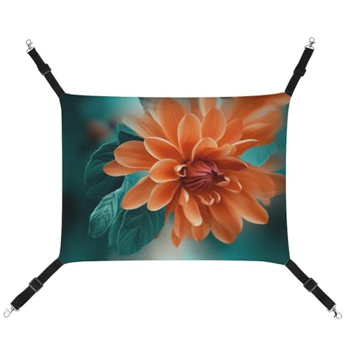 DWVSFJM Haustier-Katzen-Hängematte mit Blumenmuster, weiches Haustier-Hängebett mit verstellbaren Gurten und Metallhaken, warme hängende Haustiermatten für Katzen, kleine Hunde, Kaninchen von DWVSFJM