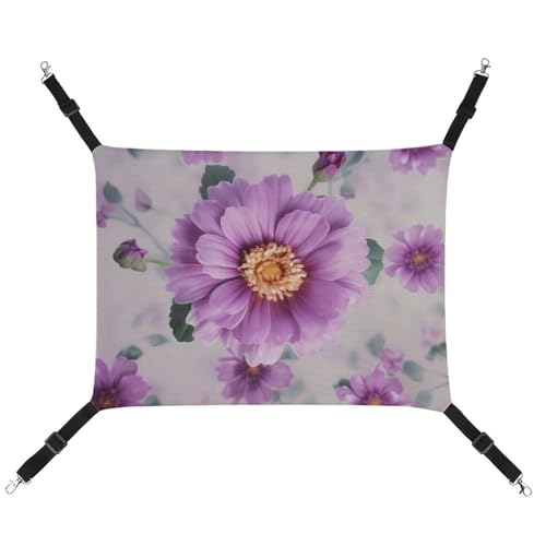 DWVSFJM Haustier-Katzen-Hängematte mit Blumenmuster, weiches Haustier-Hängebett mit verstellbaren Riemen und Metallhaken-Muster, warme hängende Haustiermatten für Katzen, kleine Hunde, Kaninchen von DWVSFJM
