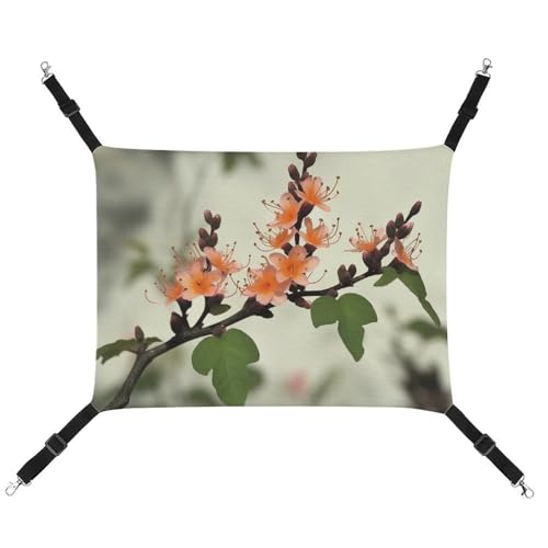 DWVSFJM Haustier-Katzenhängematte mit Blumenmuster, gemäßigte Zone, weiches Haustier-Hängebett mit verstellbaren Riemen und Metallhaken, warme hängende Haustiermatten für Katzen, kleine Hunde, von DWVSFJM