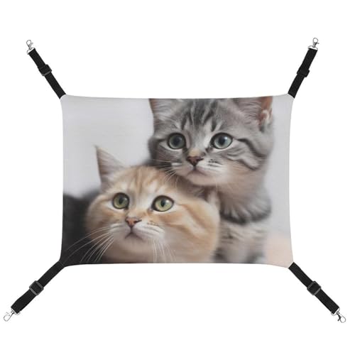 DWVSFJM Katzen-Hängematte für Katzen, Haustierkäfig-Hängematte, weiches Haustier-Hängebett mit verstellbaren Gurten und Metallhaken-Muster, warme hängende Haustiermatten für Katzen, kleine Hunde, von DWVSFJM