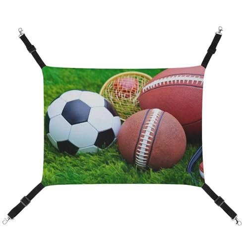 DWVSFJM Katzenhängematte mit Sportbällen auf Gras, verstellbar, ruhend, schläfrige Katze, Fensterpolster, Haustier-Hängematte, weiches Bett für Katzen, Kaninchen oder andere Kleintiere DWVSFJM Katzenhängematte mit Sportbällen auf Gras, verstellbar, ruhend, schläfrige Katze, Fensterpolster, Haustier-Hängematte, weiches Bett für Katzen, Kaninchen oder andere Kleintiere von DWVSFJM