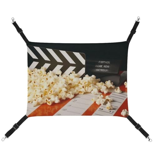 DWVSFJM Kino-Schindel- und Popcorn-Katzen-Hängematte, Haustierkäfig-Hängematte, weiches Haustier-Hängebett mit verstellbaren Gurten und Metallhaken-Muster, warme hängende Haustiermatten für Katzen, DWVSFJM Kino-Schindel- und Popcorn-Katzen-Hängematte, Haustierkäfig-Hängematte, weiches Haustier-Hängebett mit verstellbaren Gurten und Metallhaken-Muster, warme hängende Haustiermatten für Katzen, von DWVSFJM