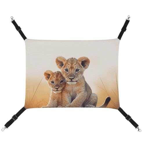 DWVSFJM Kleine Löwen-Katzen-Hängematte, verstellbar, ruhend, schläfrige Katze, Fensterpolster, Haustier-Hängematte, weiches Bett für Katzen, Kaninchen oder andere Kleintiere DWVSFJM Kleine Löwen-Katzen-Hängematte, verstellbar, ruhend, schläfrige Katze, Fensterpolster, Haustier-Hängematte, weiches Bett für Katzen, Kaninchen oder andere Kleintiere von DWVSFJM