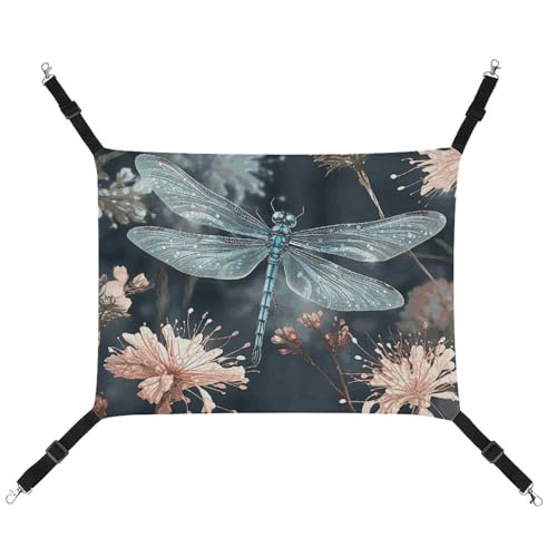 DWVSFJM Libellen-Hängematte, Blume, Katze, verstellbar, ruhend, schläfrige Katze, Fensterpolster, Haustier-Hängematte, weiches Bett für Katzen, Kaninchen oder andere Kleintiere DWVSFJM Libellen-Hängematte, Blume, Katze, verstellbar, ruhend, schläfrige Katze, Fensterpolster, Haustier-Hängematte, weiches Bett für Katzen, Kaninchen oder andere Kleintiere von DWVSFJM