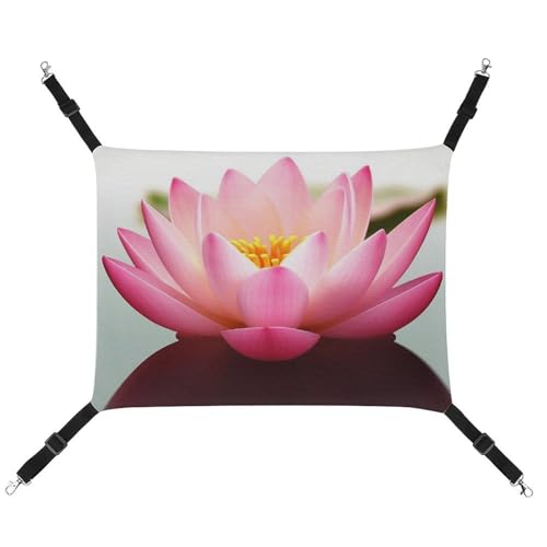 DWVSFJM Lotus Flower Katzenhängematte Haustierkäfig Hängematte Weiches Haustier Hängebett mit verstellbaren Riemen und Metallhaken Muster Warme hängende Haustiermatten für Katzen Kleine Hunde von DWVSFJM