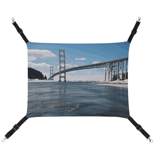 DWVSFJM Mackinac Hängebrücke, Katzenhängematte, verstellbar, ruhend, schläfrige Katze, Fensterpolster, Haustier-Hängematte, weiches Bett für Katzen, Kaninchen oder andere Kleintiere DWVSFJM Mackinac Hängebrücke, Katzenhängematte, verstellbar, ruhend, schläfrige Katze, Fensterpolster, Haustier-Hängematte, weiches Bett für Katzen, Kaninchen oder andere Kleintiere von DWVSFJM