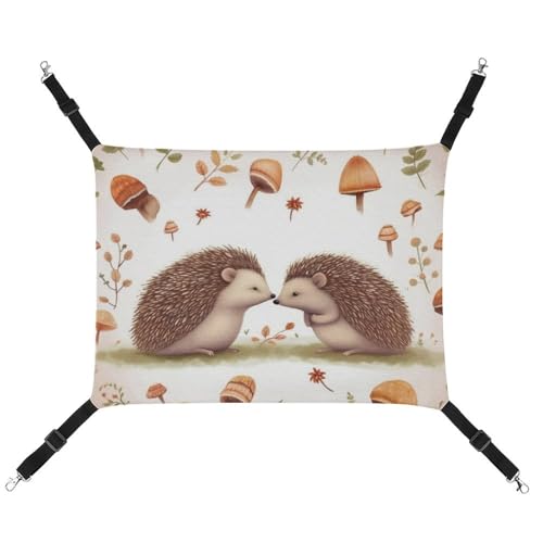 DWVSFJM Nature Lovely Igel-Liebhaber, Katzen-Hängematte, Haustierkäfig-Hängematte, weiches Haustier-Hängebett mit verstellbaren Riemen und Metallhaken, warme hängende Haustiermatten für Katzen, kleine von DWVSFJM