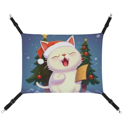 DWVSFJM Niedliche Katze singt Weihnachtslieder, Katzen-Hängematte, Haustierkäfig-Hängematte, weiches Haustier-Hängebett mit verstellbaren Riemen und Metallhaken-Muster, warme hängende Haustiermatten DWVSFJM Niedliche Katze singt Weihnachtslieder, Katzen-Hängematte, Haustierkäfig-Hängematte, weiches Haustier-Hängebett mit verstellbaren Riemen und Metallhaken-Muster, warme hängende Haustiermatten von DWVSFJM