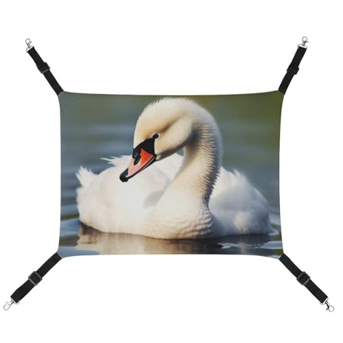 DWVSFJM Niedliche kleine Schwan-Katzen-Hängematte, Haustierkäfig-Hängematte, weiches Haustier-Hängebett mit verstellbaren Riemen und Metallhaken-Muster, warme hängende Haustiermatten für Katzen, DWVSFJM Niedliche kleine Schwan-Katzen-Hängematte, Haustierkäfig-Hängematte, weiches Haustier-Hängebett mit verstellbaren Riemen und Metallhaken-Muster, warme hängende Haustiermatten für Katzen, von DWVSFJM