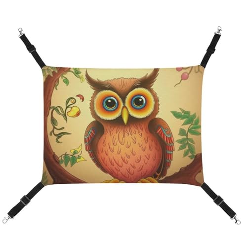 DWVSFJM Owl Beliefs Katzenhängematte Haustierkäfig-Hängematte, weiches Haustier-Hängebett mit verstellbaren Gurten und Metallhaken-Muster, warme hängende Haustiermatten für Katzen, kleine Hunde, von DWVSFJM