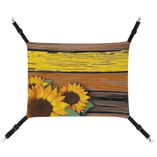 DWVSFJM Paint Holzbrett Sonnenblume Katze Hängematte Haustier Käfig Hängematte Weiches Haustier Hängebett mit verstellbaren Riemen und Metallhaken Muster Warme hängende Haustiermatten für Katzen DWVSFJM Paint Holzbrett Sonnenblume Katze Hängematte Haustier Käfig Hängematte Weiches Haustier Hängebett mit verstellbaren Riemen und Metallhaken Muster Warme hängende Haustiermatten für Katzen von DWVSFJM