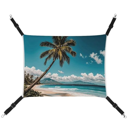 DWVSFJM Palmen-Hawaii-Strand-Katzen-Hängematte, verstellbar, ruhend, schläfrige Katze, Fensterpolster, Haustier-Hängematte, weiches Bett für Katzen, Kaninchen oder andere Kleintiere DWVSFJM Palmen-Hawaii-Strand-Katzen-Hängematte, verstellbar, ruhend, schläfrige Katze, Fensterpolster, Haustier-Hängematte, weiches Bett für Katzen, Kaninchen oder andere Kleintiere von DWVSFJM